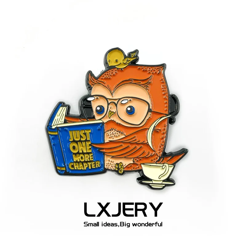 Брошь для чтения в виде совы значок на рюкзак Милая брошь булавки одежды подарок