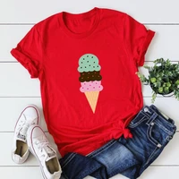 triple scoop ice cream cone t shirt women vintage summer beach women sexy tops vacation hawaii clothes women plus size