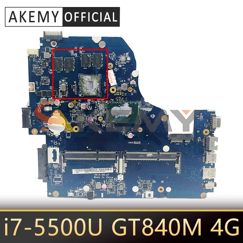 

Для Acer Aspire EK-571 E5-571 E5-571G V3-572G Материнская плата ноутбука A5WAH LA-B991P с i7-5500U GT840M 4G-GPU NB.MSX11.009 тестирование