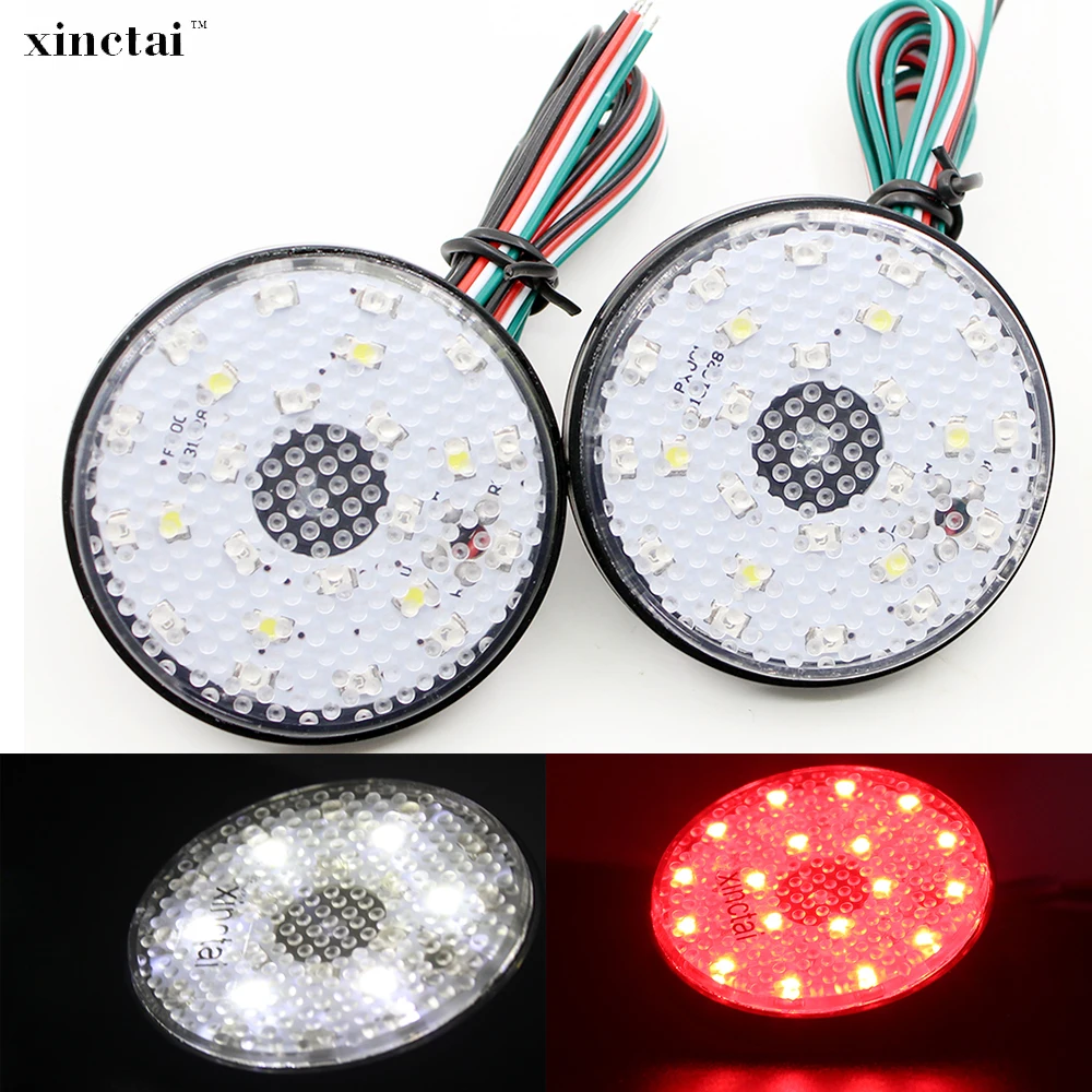 2 шт. 5 8 см прозрачные линзы светодиодный задний бампер отражатель светильник