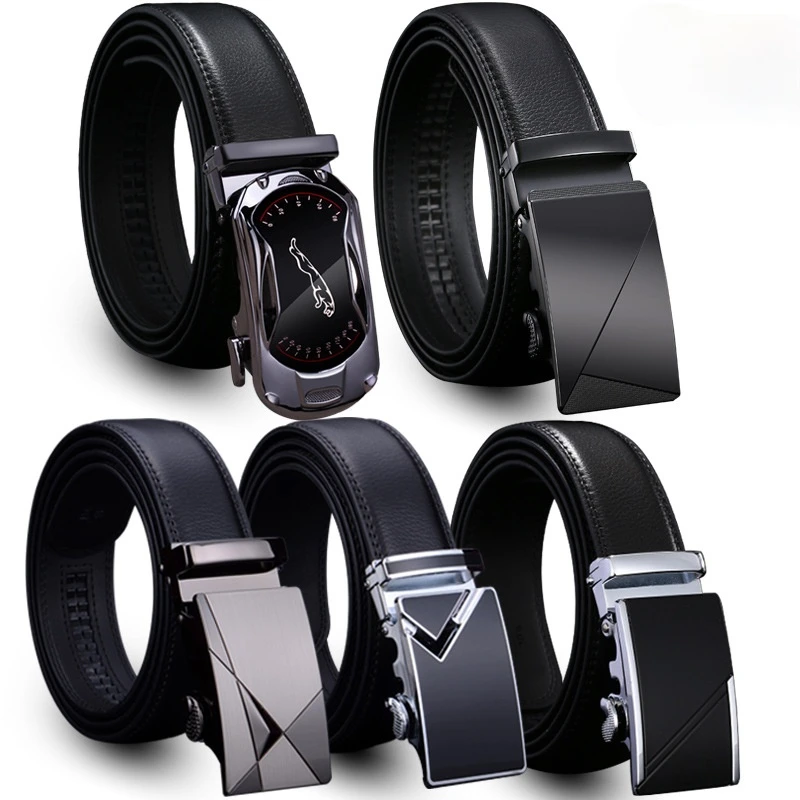 

2021 Genuine Leather For Men High Quality Black Buckle Jeans Belt Cowskin Casual Belts Business Belt Cowboy waistband