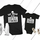 Смешные хлопковые футболки с надписью Say Hello To My Little Friend, для детей