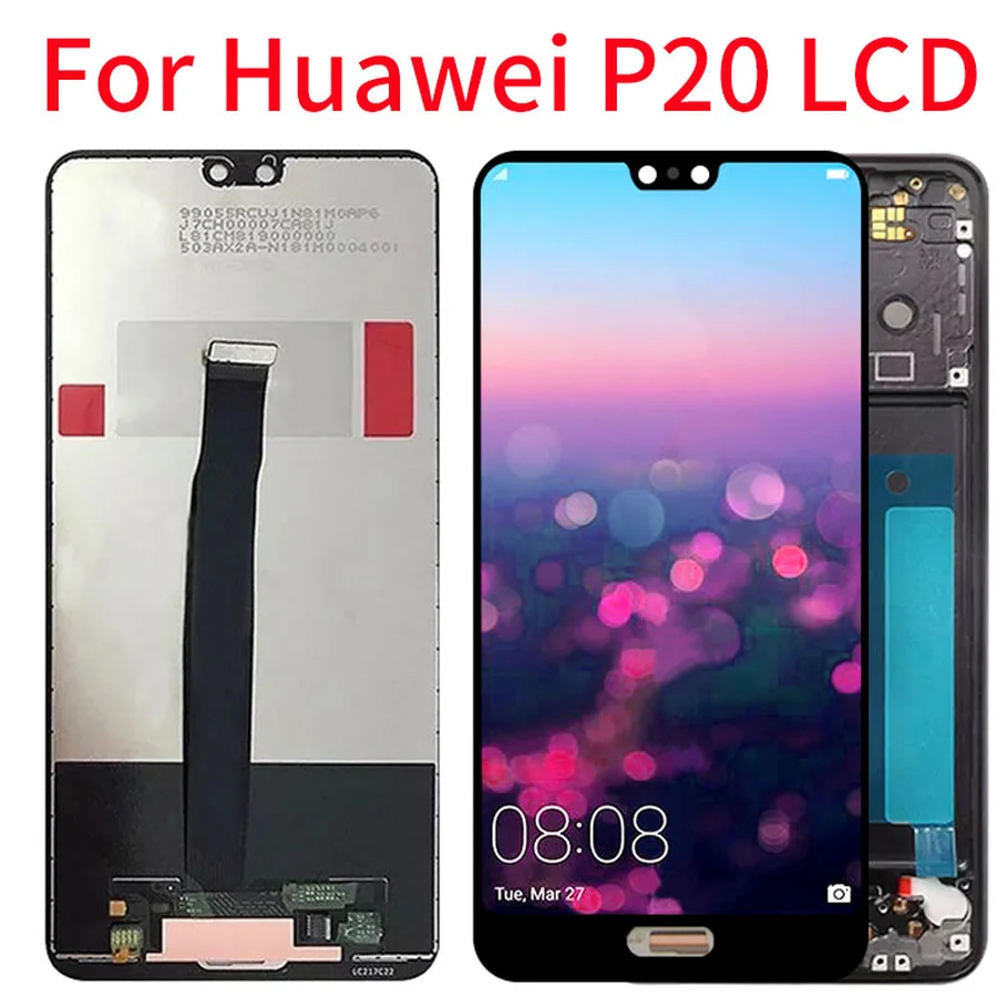 

ЖК-экран для Huawei P20 EML-L29 L09 L22 дисплей со сканером отпечатков пальцев 10 сенсорный экран дигитайзер Замена для Huawei P 20 P20 LCD