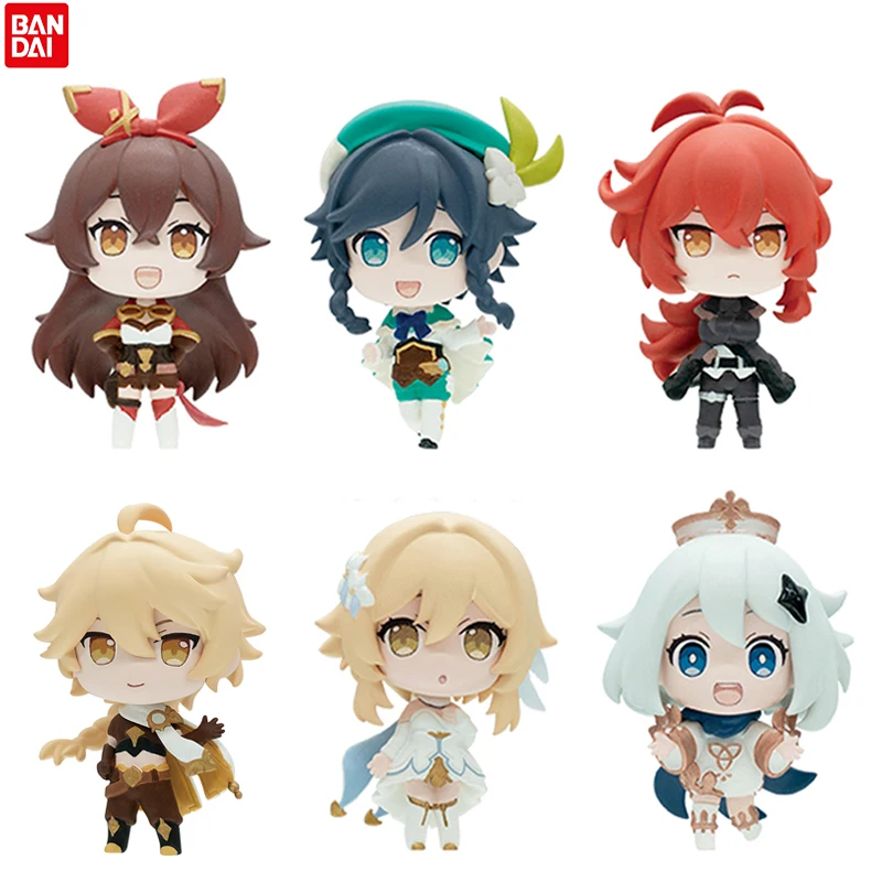 

Bandai Gacha Toy Genshin Impact Lumine Diluc Ragnvindr Amber Anime Figure Action Modle Collectible Figurals Brinquedos Toys Gift