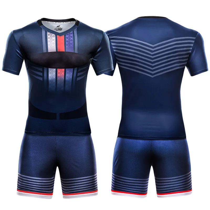 Professional Custom Soccer Uniforms Team Football Jersey Clothes Sport Maker Design Any Logo Numbers Design Men Football Shirt