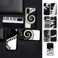 black white music piano keys notes phone case for samsung s10 21 20 9 8 plus lite s20 ultra 7edge