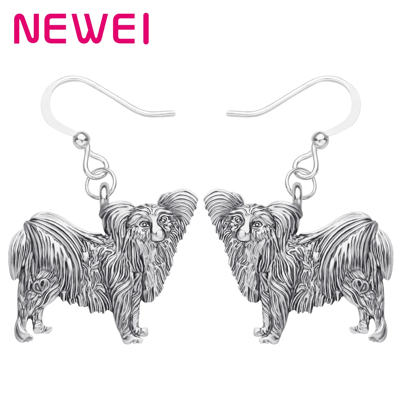 

Newei Plated Alloy Antique Gold Papillon Dog Earrings Animal Drop Dangle Jewelry Women Girl Lover Fashion Birthday Decoration