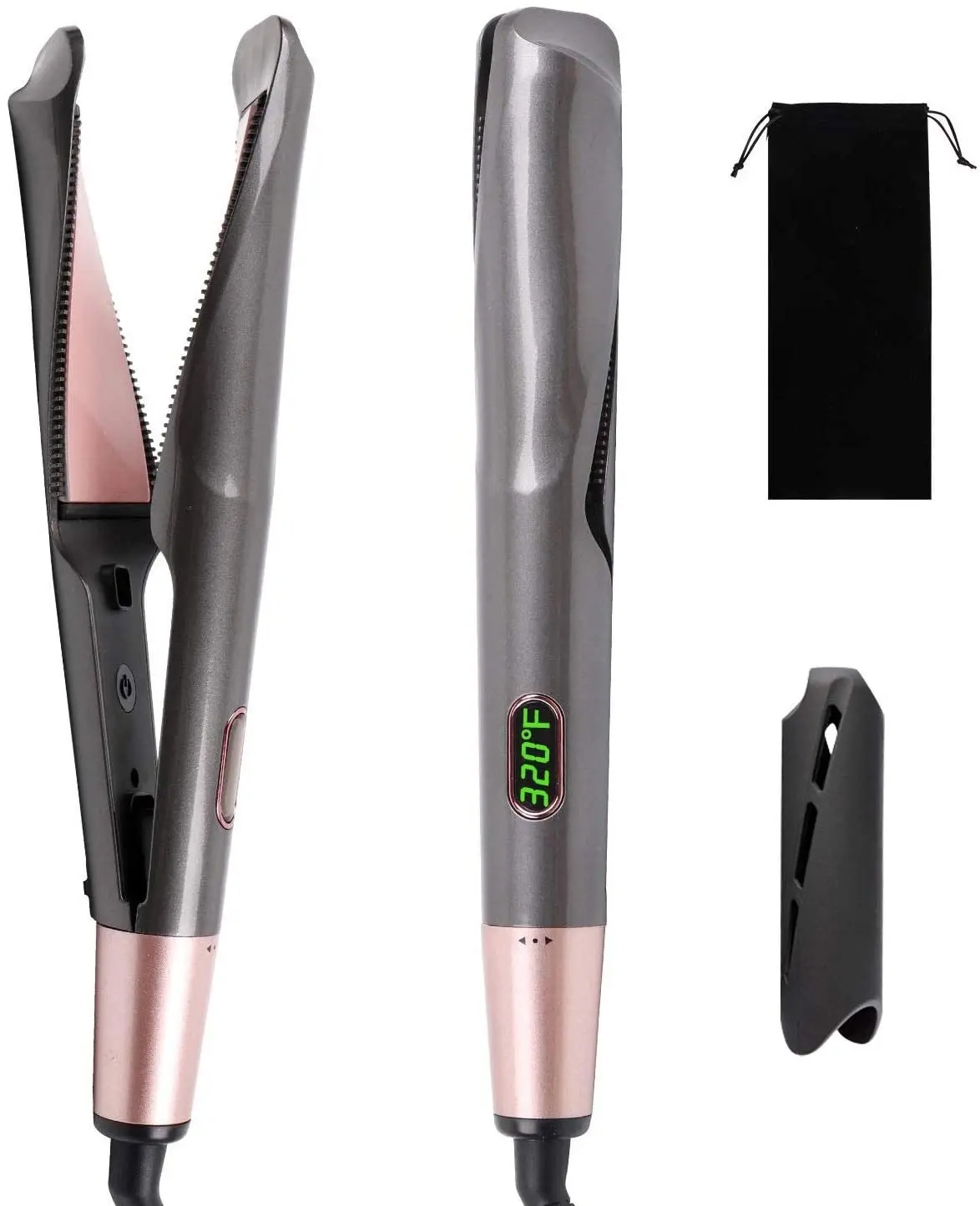 

Hair Curler Hair Straightener 2 in 1 Professional Hair Curling Irons 3D Concave and Convex Titanium Plate Dual Voltage Flat Iron