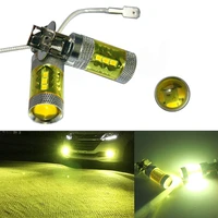 2pcs led car fog light bulb yellow high power truck auto headlight anti collision vehicle warning bulb set 12 24v 80w h3 16 smd
