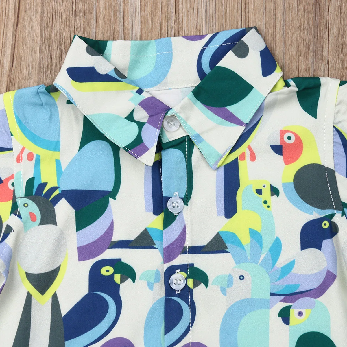 Summer Infant Boys Baby Kids 1-5Y Clothes Sets Short Sleeve Parrot Print Shirts Tops Shorts Pants Outfits | Детская одежда и обувь