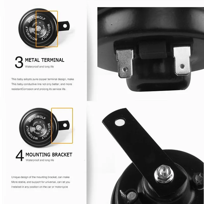 Громкий хромированный мотоциклетный гудок комплект электрические звуковые