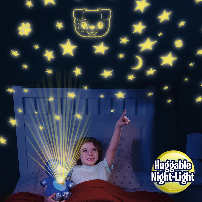 

Stuffed Animal With Light Projector In Belly Comforting Toy Plush Toy Night Light Cuddly Puppy Christmas Gifts for Kids Children
