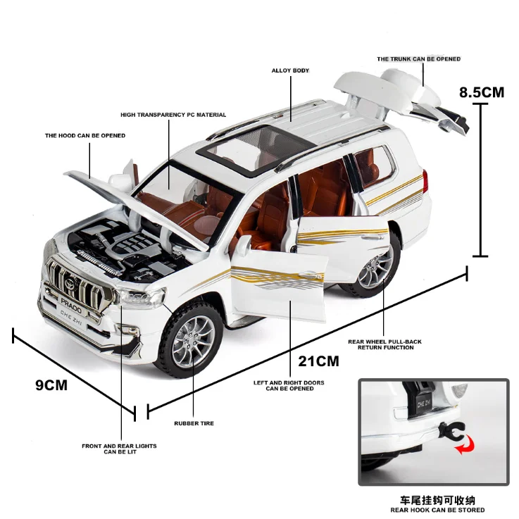 Модель внедорожника TOYOTA Land Cruiser Prado 1:24 модель автомобиля из сплава изысканные