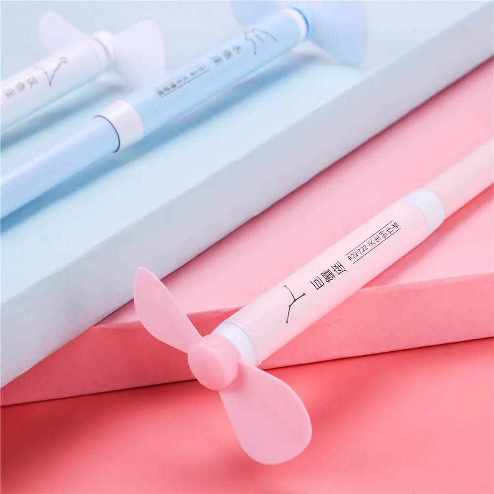 

Handheld Ballpoint Pen With Cute Fan Silent Fan Replaceable Battery For Writer Students Gift Portable Pocket Pen