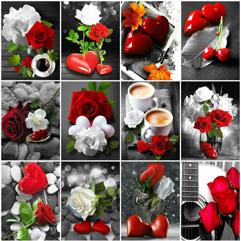 

14/18/22/25/28CT 11CT printing Rose Embroidery Flower Black And White cross stitch set cross stitch kit Home Decor Gift