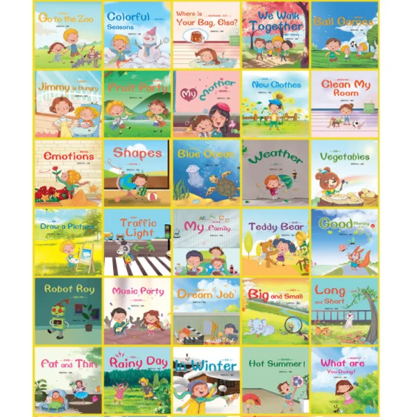 

60 Book/Sets Children Kids Learning English Words Picture Reading Books Bedtime English Story Book Graded Reading Educational