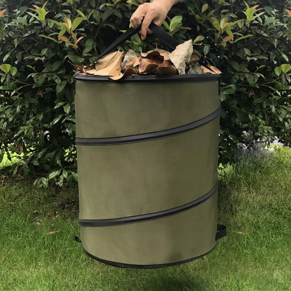 

1 Set Oxford cloth Trash Can Garden Trash Can Pop-Up Trash Can Portable Foldable Garbage Leaf Container for Lawn Garden #W0