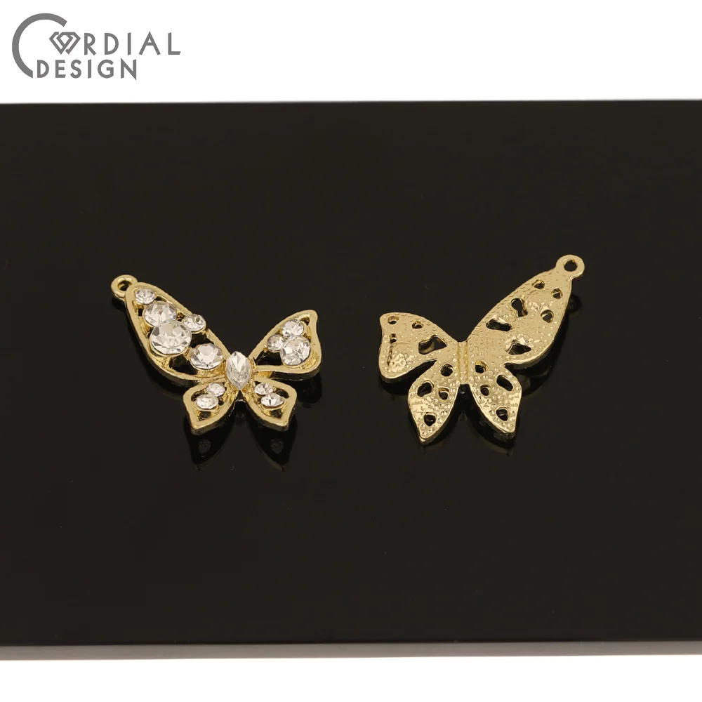 

Cordial Design 50Pcs 22*26MM Jewelry Accessories/Earring Findings/Charms/Butterfly Shape/DIY Making/Hand Made/Rhinestone Pendant