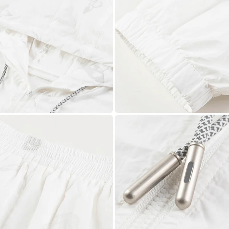 

Women Basic Jacket 2021 Summer Print Butterfly Reflective Windbreaker Woman Hooded Jackets Coats Zipper Causal Thin Bomber Suits