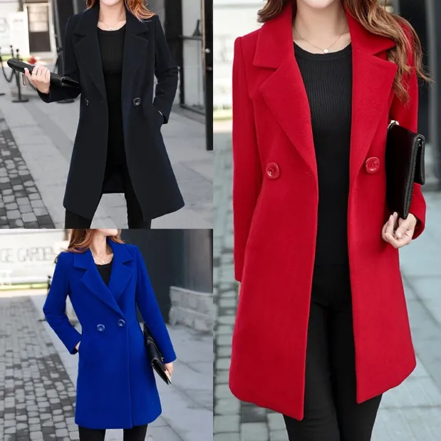 

2020 Spring And Autumn New Plus Fat Plus Size Women's Woolen Cloth Coat Fat Sister Mid-length Woolen Cloth Suit Jacket