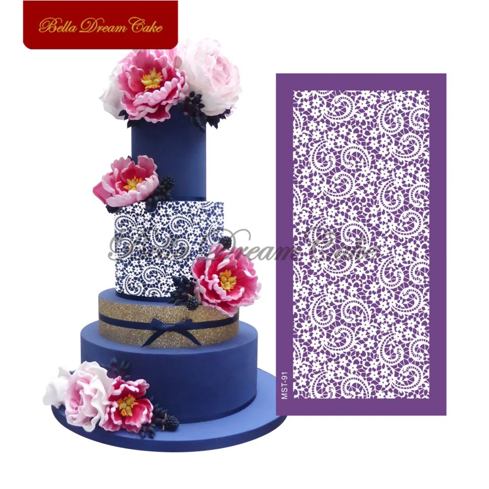 Мини цветочные кружевные сетчатые трафареты искусственная форма для торта