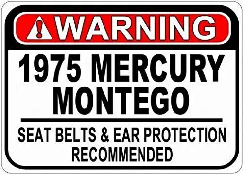 

Aluminum Nostalgic Shop Art Sign Art Decor Sign 12x8in,1975 Montego Seat Belt Warning,Metal Retro Vintage Tin Sign Bar Wall Deco