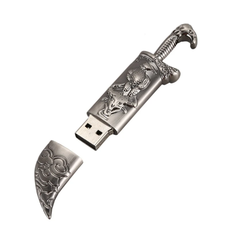 Металлический флеш-накопитель USB 2 0 с памятью в виде модели меча черный 16 ГБ |