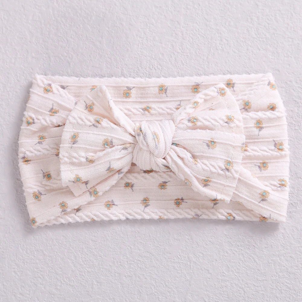 

Printed Baby Headband For Girls Hairband Cable Knit Nylon Newborn Headbands Kids Headwear Children Turban Baby Hair Accessories