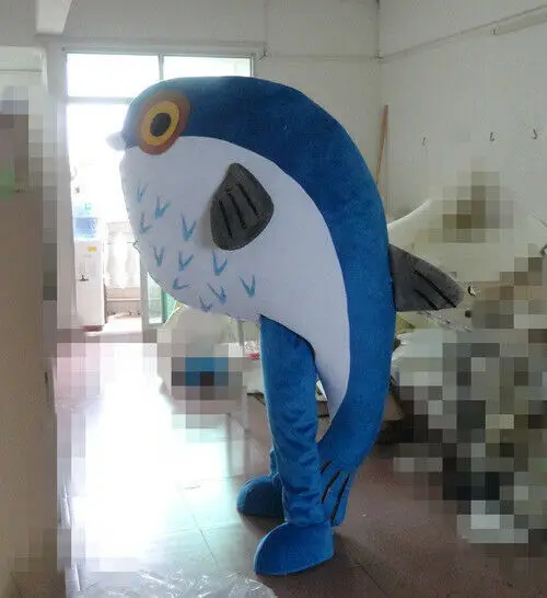 

Cartoon Mascot Fish Costume Cosplay Blue Shark Suit Fancy Party Dress Up Carnival Adult Size Mascot Costume