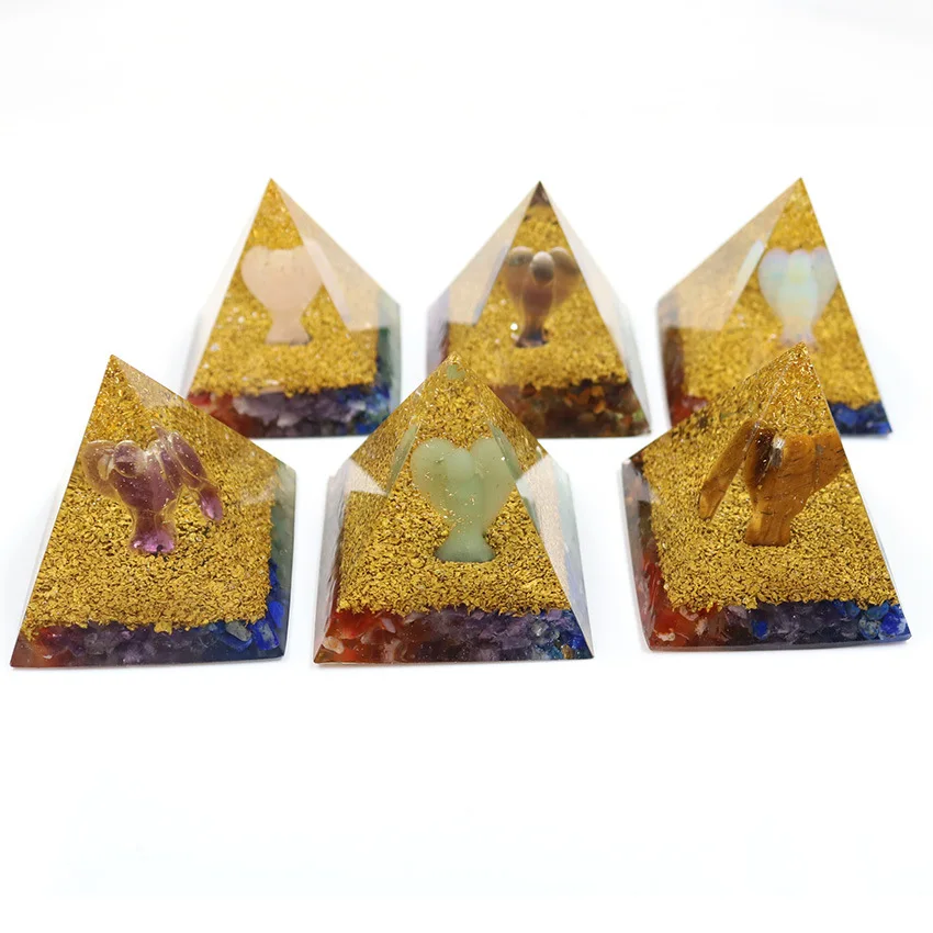 Пирамида из оргонита натуральный кристалл Йога ангел энергетическое украшение