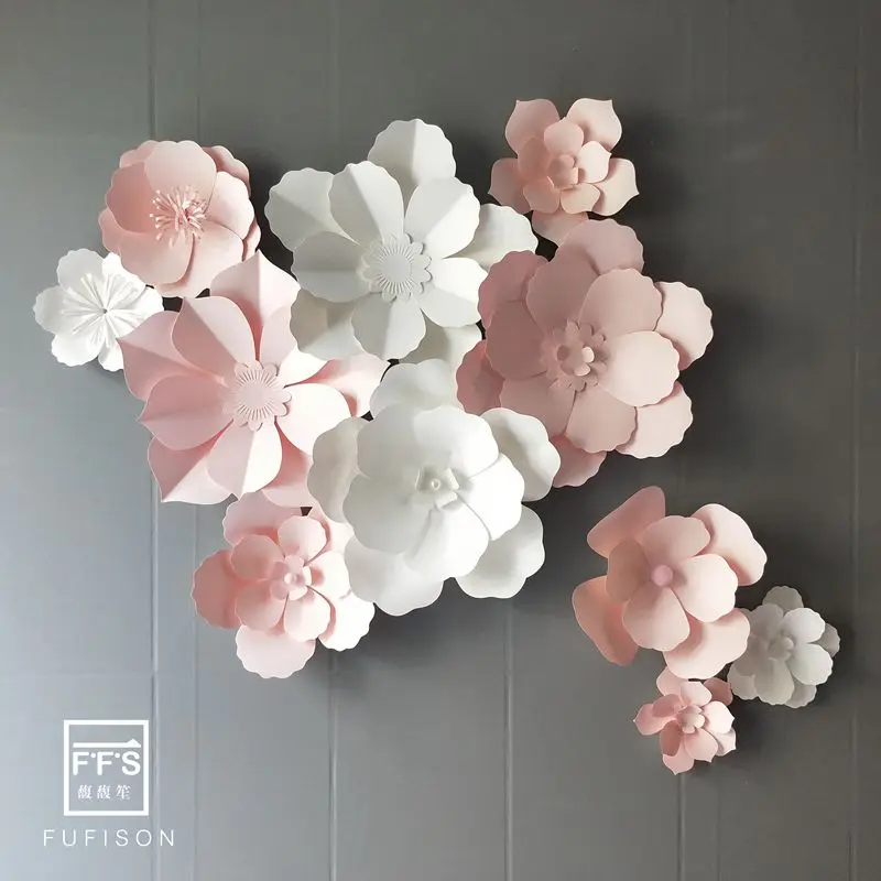 SET25 # FFS Декор Свадебный бумажный цветок декор Помещения магазина оконные