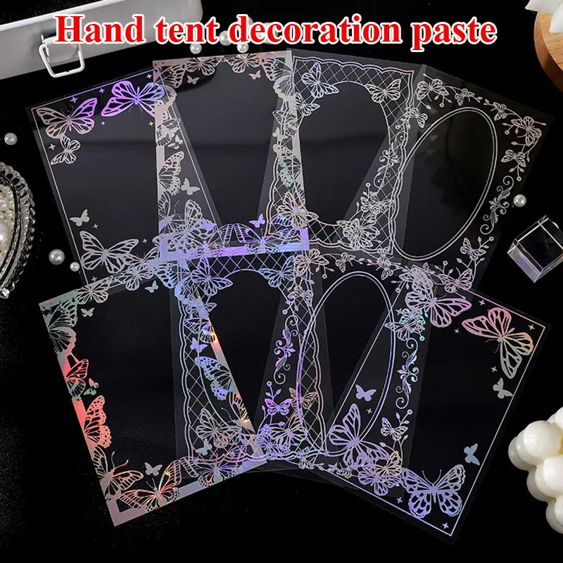 

8 Pcs Transparent Stickers Scrapbooking Diary Journal Album Decal Collage Background Card Kawaii Stationery Sticker Art Supplies