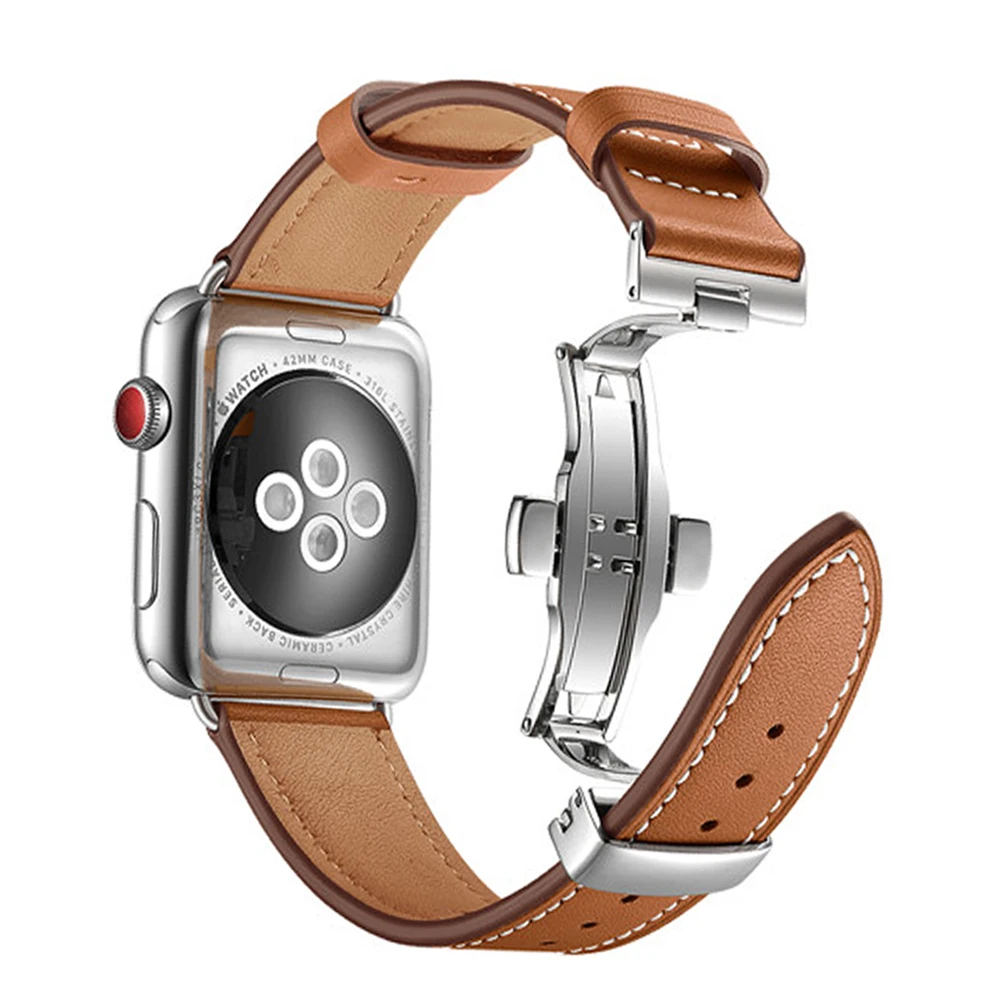 

Ремешок итальянский из натуральной кожи для Apple watch 7 band 44 мм 40 мм, браслет для iwatch 7 band 42 мм 38 мм band 41 45 мм