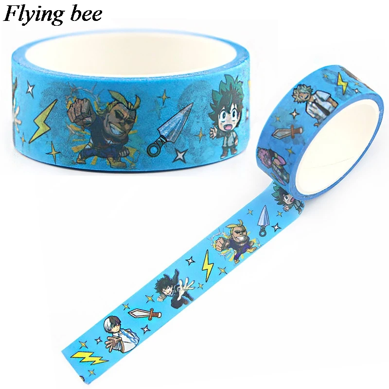 Flyingbee 15mmX5m Бумага васи лента комический мальчик клейкая DIY мультфильм смешные