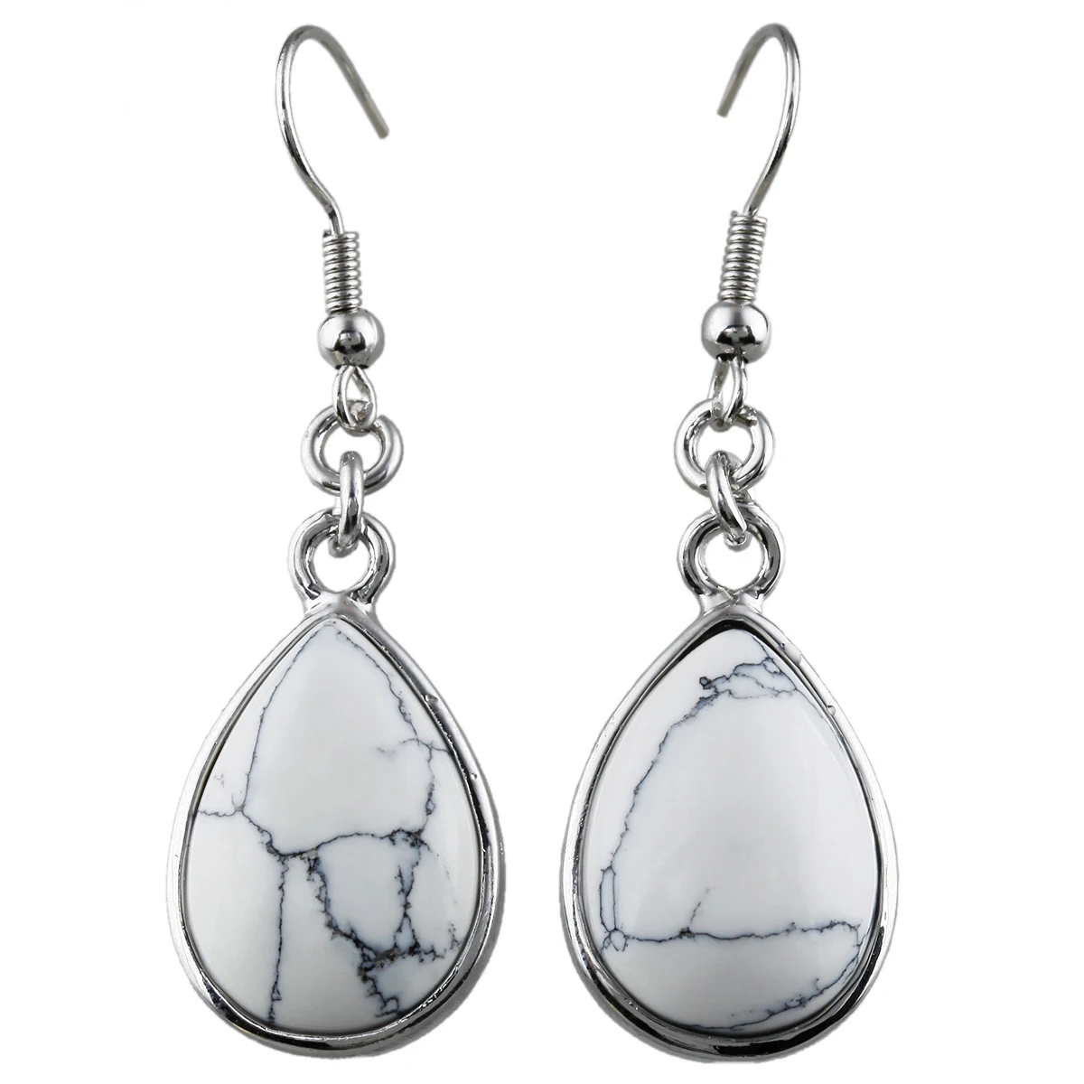 

Healing Reiki Drop Earring Natural Stone Amethyst White Howlite Turquoise Dangle Earring Women Jewelry Sweet Girls Gift