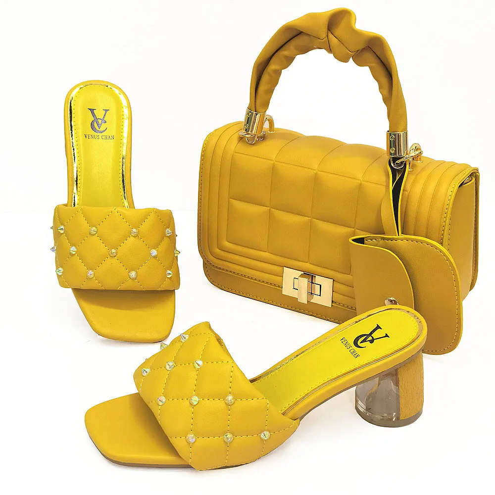 

New Arrival Italian Women Shoes and Bag Set Decorated with Rhinestone In Party African Italian Shoes and Bag Set Party Shoes Bag