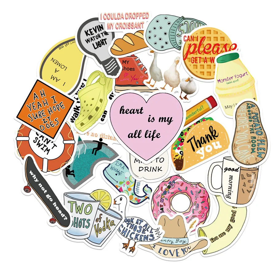 

10/30/50PCS Cute Cartoon Sticker Anime Sticker Waterproof Skateboard Personality Bag Computer Decoration Sticker Toy Wholesale