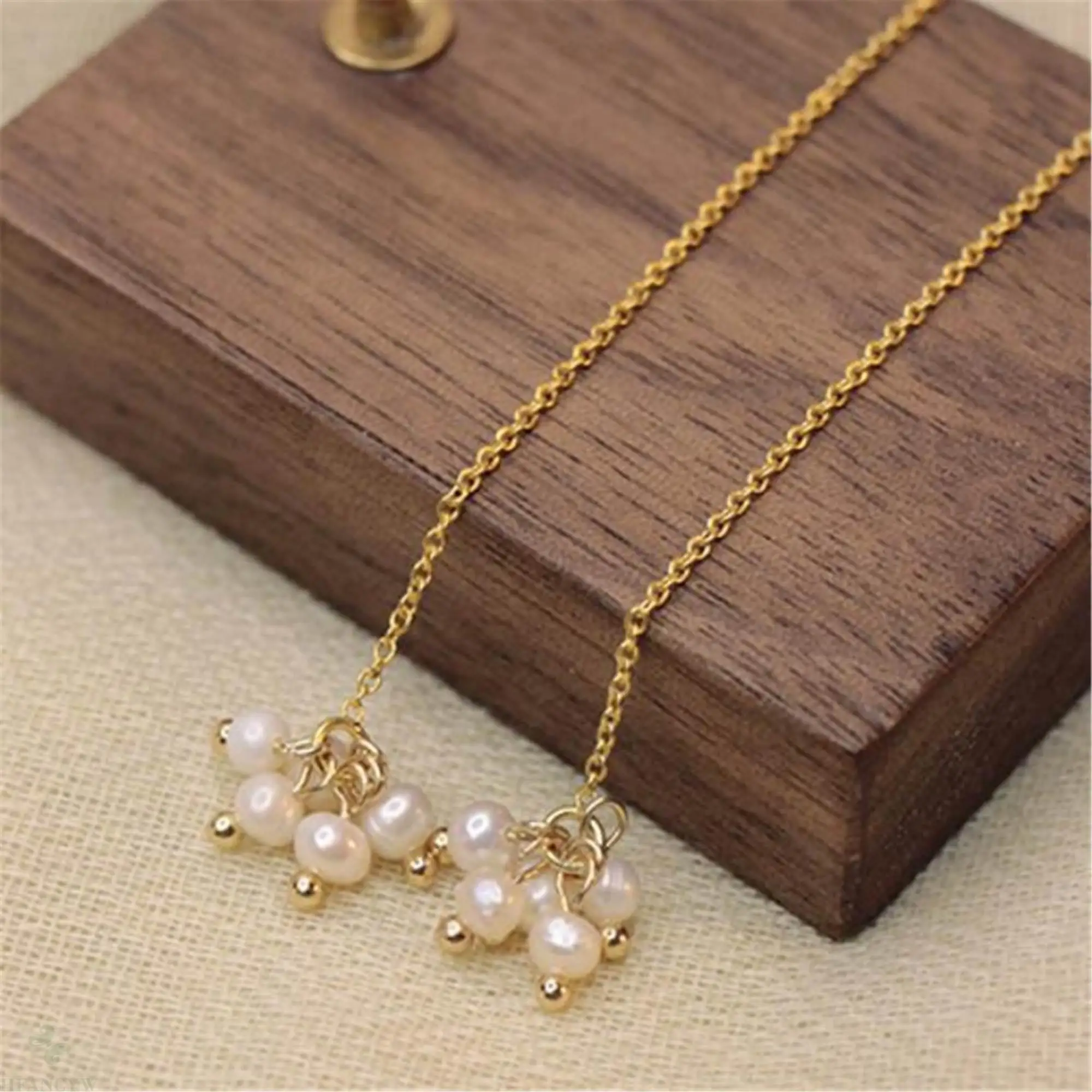 1 шт. длинные серьги с жемчугом в стиле барокко 18 К серьги-гвоздики классические