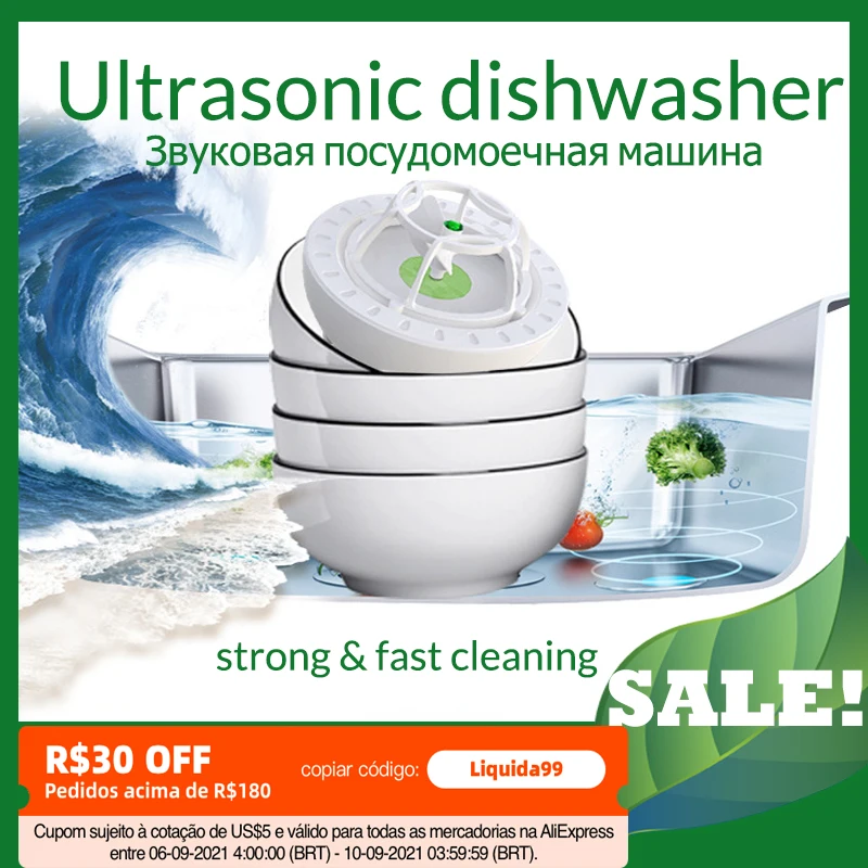 dishwasher ultrasonic mini household portable small electric rechargeable cleaner kitchen appliance fast cleaning dishwasher free global shipping