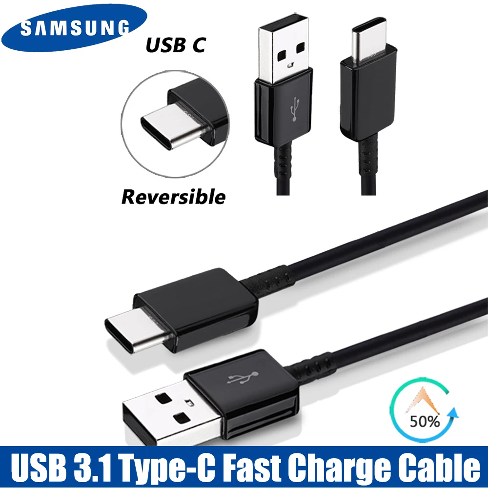 Кабель для быстрой зарядки Samsung galaxy 28/120/150/200/300 см USB 3 1 Тип C S8 S9 Plus S10e Note 10 9 A7 A8 -