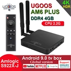 ТВ-приставка UGOOS AM6B PLUS, Android 9,0, Amlogic S922X-J, 2,2 ГГц, 4 + 32 ГБ, Wi-Fi, Bluetooth, 4K Dolby, медиаплеер