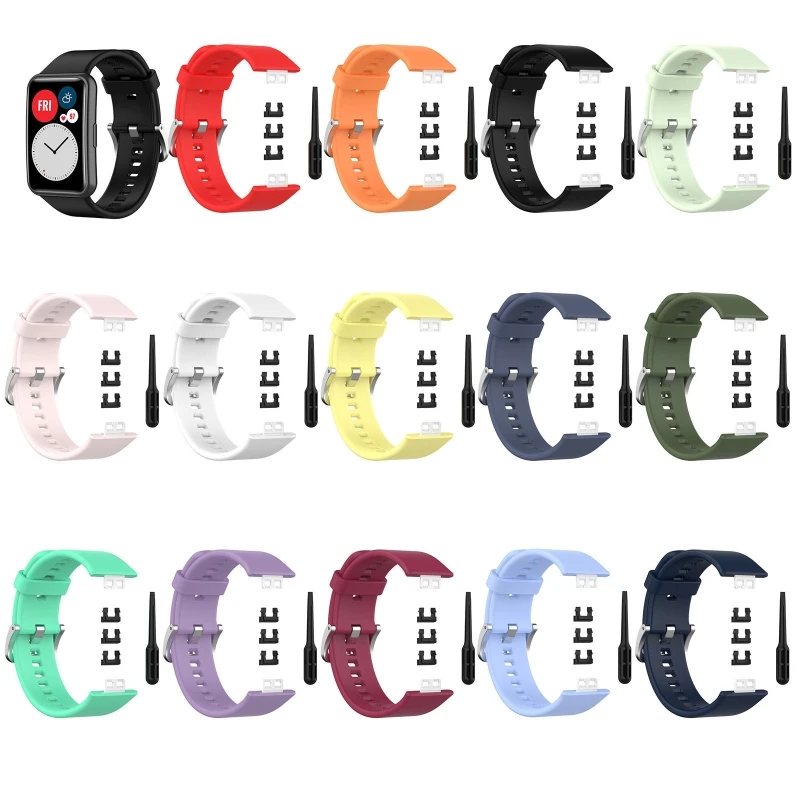 

2021 New Replacement Silicone Watch Band Wrist Strap for -HUAWEI Watch Fit Smart Watch