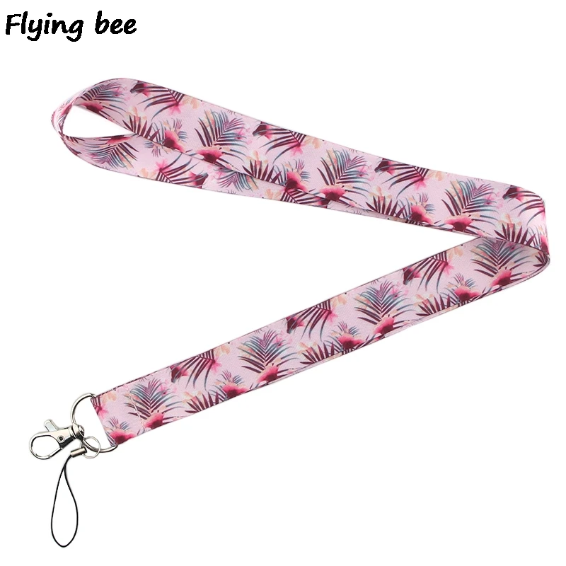 

20pcs/lot Fashion Floral Keychain Keys Holder Keyring Phone Lanyard Women Strap Neck Lanyards For ID Card Keys Gifts X0364