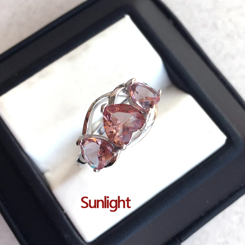 Женские кольца с зултанитом CSJ элегантные вечерние цирконом в форме сердца