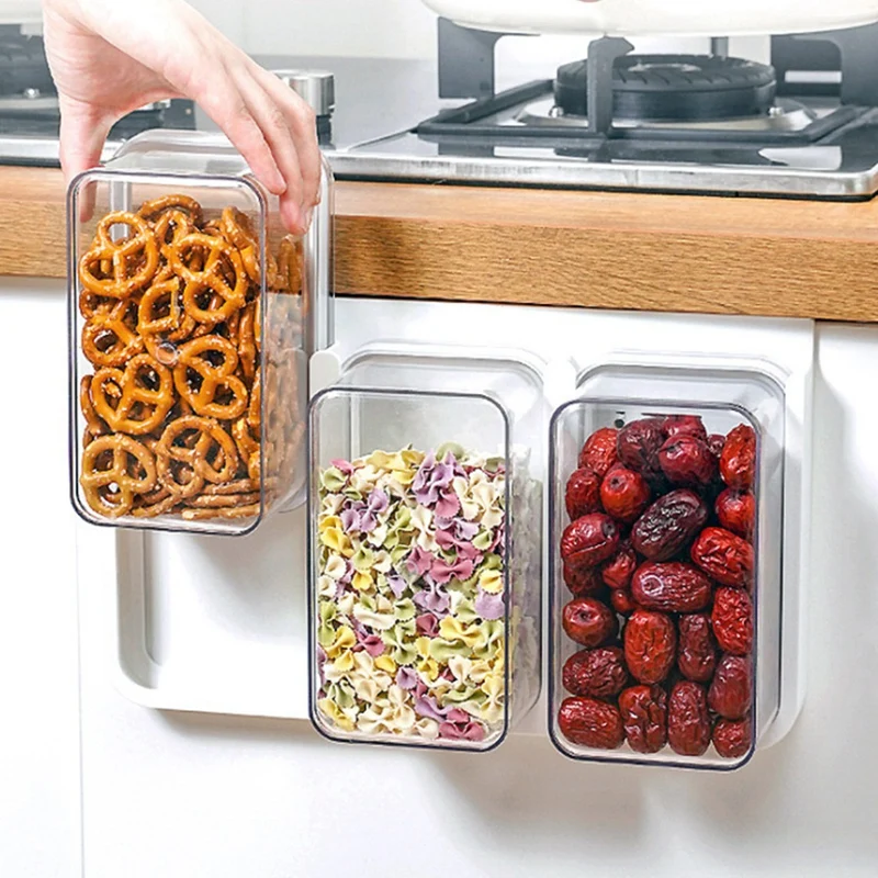 

Cabinet Wall-Mounted Sealed Tank Storage Rack Coarse Grain Storage Tank Storage Rack Fresh-Keeping Box Storage Rack