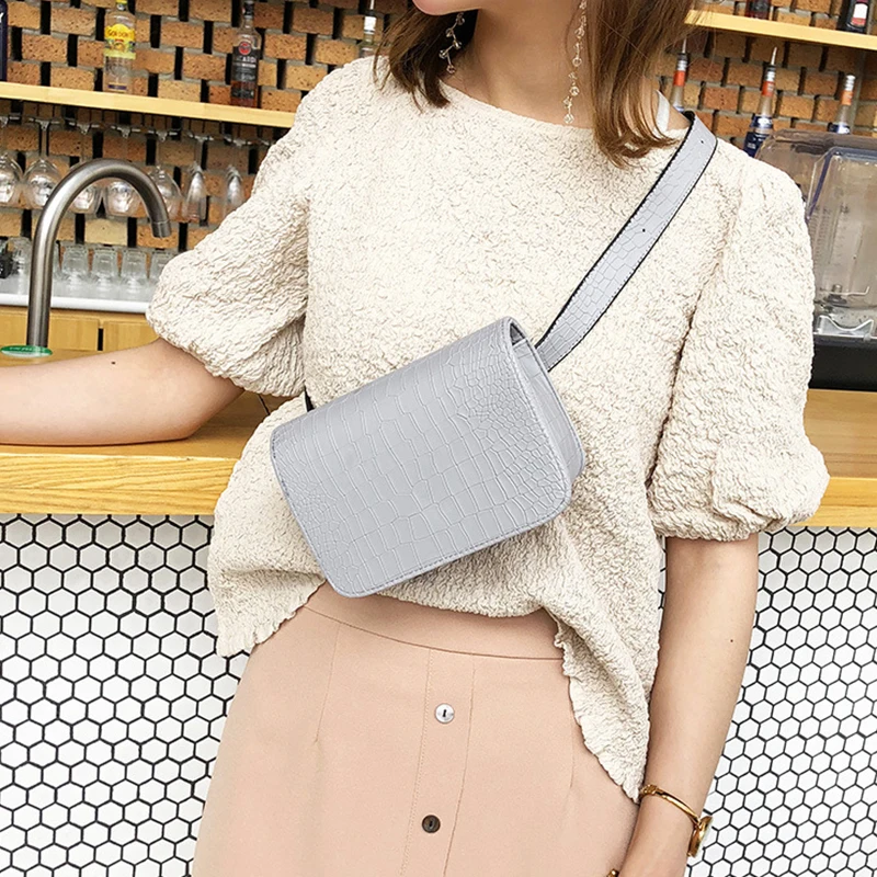 Поясные Сумки с тиснением под кожу аллигатора женская модная кожаная поясная