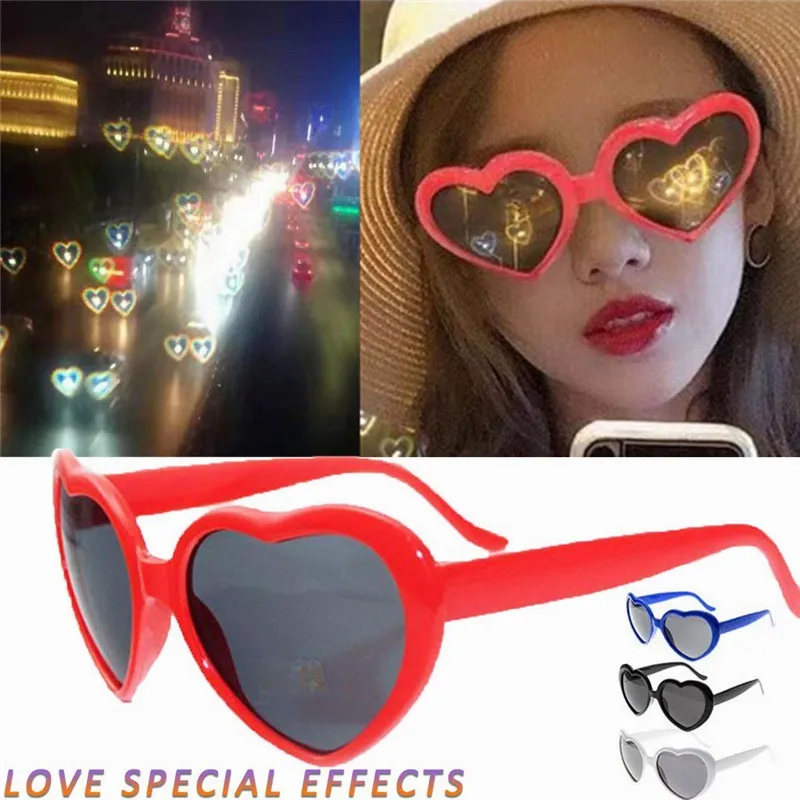 

Fashion Romantic Girl Women At Night Heart-shaped Special Effects Sunglasses Glasses