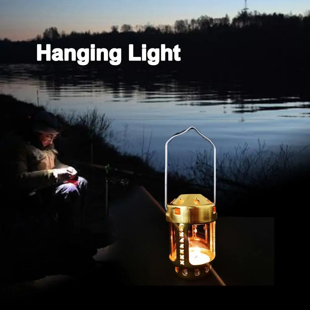 

40%HOTCandle Lantern Mini Bright Aluminium Alloy Brass Night Fishing Hanging Candle Lamp for Outdoor Camping Angling