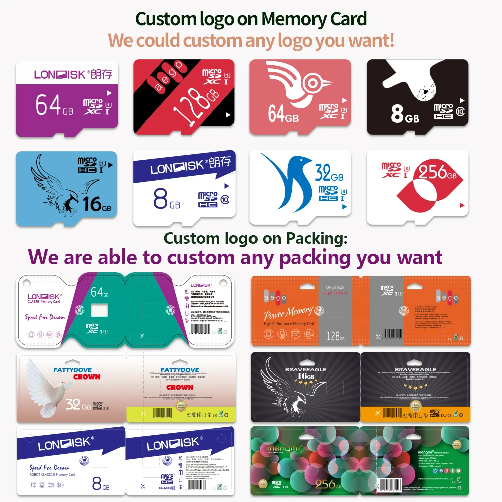 Совершенно новая карта памяти microSD C10/U3 большой емкости 128 ГБ/256 ГБ/512 ГБ (обычная