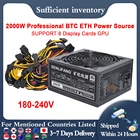 SENLIFANG ATX 2000 Вт Подходит для майнинга источник питания 8GPU ETH Rig Ethereum Miner 180-240 в PC PSU контроль температуры